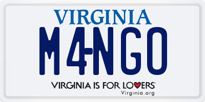 VA license plate M4NGO