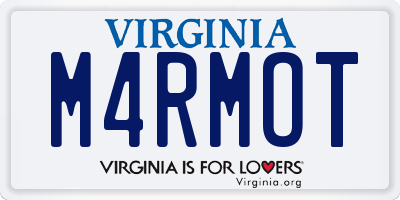 VA license plate M4RMOT