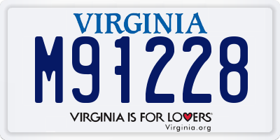 VA license plate M91228