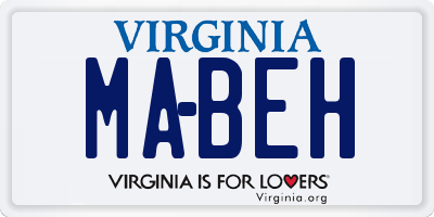 VA license plate MABEH