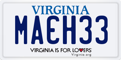 VA license plate MACH33