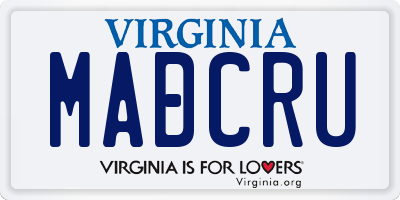 VA license plate MADCRU