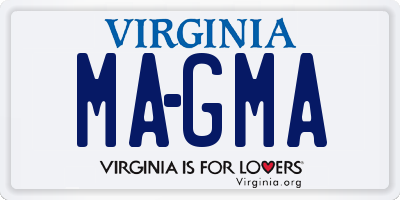 VA license plate MAGMA