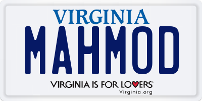 VA license plate MAHMOD