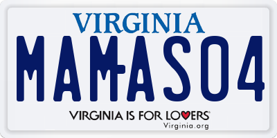 VA license plate MAMAS04