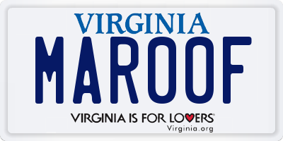 VA license plate MAR00F