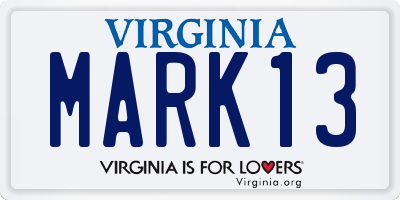 VA license plate MARK13