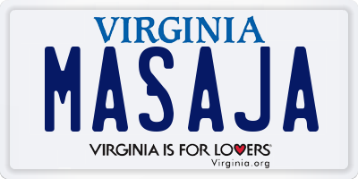 VA license plate MASAJA