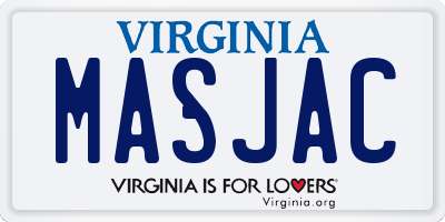 VA license plate MASJAC