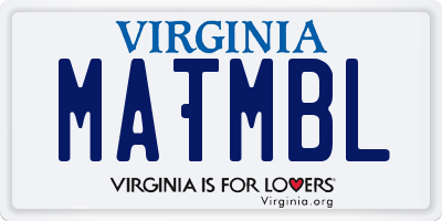 VA license plate MATMBL