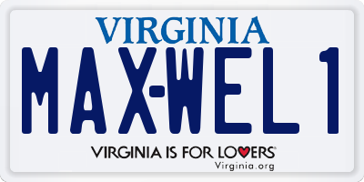 VA license plate MAXWEL1