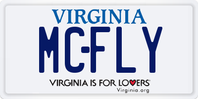 VA license plate MCFLY