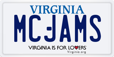 VA license plate MCJAMS