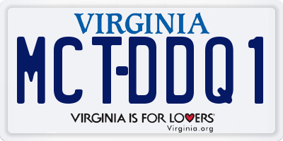 VA license plate MCTDDQ1