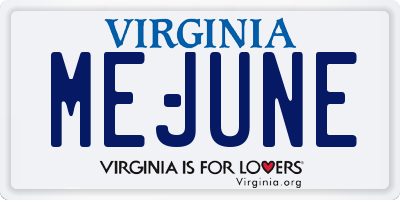 VA license plate MEJUNE