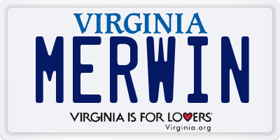 VA license plate MERWIN