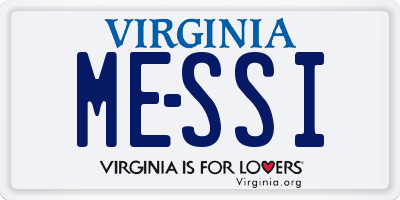 VA license plate MESSI