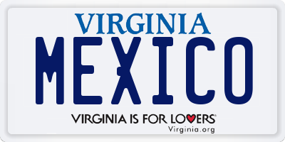 VA license plate MEXICO