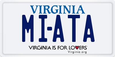 VA license plate MIATA