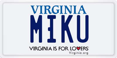 VA license plate MIKU