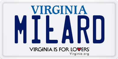 VA license plate MILARD