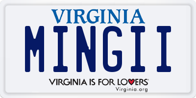 VA license plate MINGII