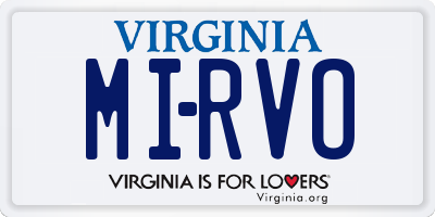 VA license plate MIRVO