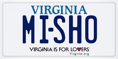 VA license plate MISHO