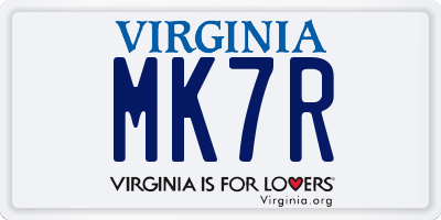 VA license plate MK7R