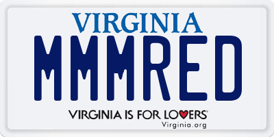 VA license plate MMMRED