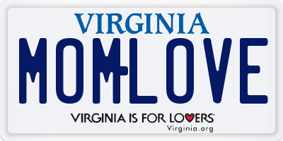 VA license plate MOMLOVE