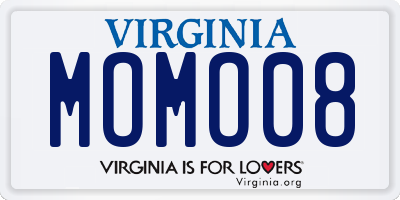 VA license plate MOMO08