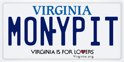 VA license plate MONYPIT