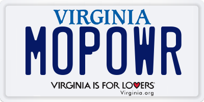 VA license plate MOPOWR