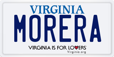 VA license plate MORERA