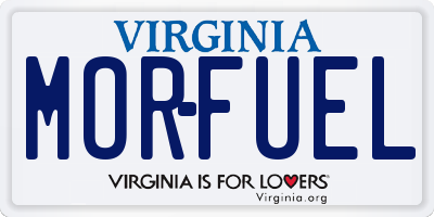 VA license plate MORFUEL