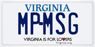 VA license plate MPMSG