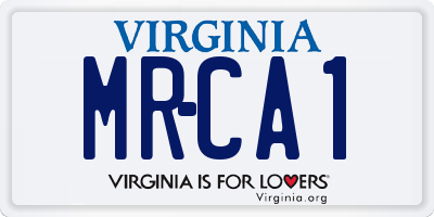 VA license plate MRCA1