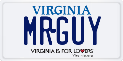 VA license plate MRGUY