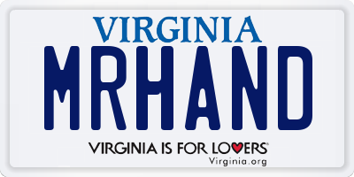 VA license plate MRHAND