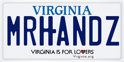 VA license plate MRHANDZ