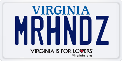 VA license plate MRHNDZ