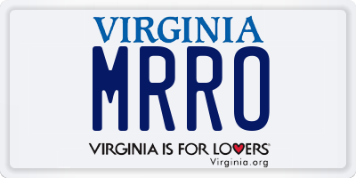 VA license plate MRRO