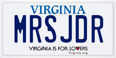 VA license plate MRSJDR