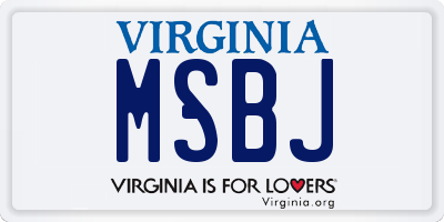 VA license plate MSBJ