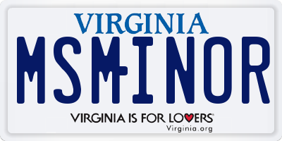 VA license plate MSMINOR