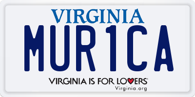 VA license plate MUR1CA