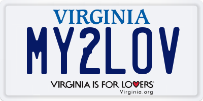 VA license plate MY2LOV