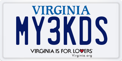 VA license plate MY3KDS