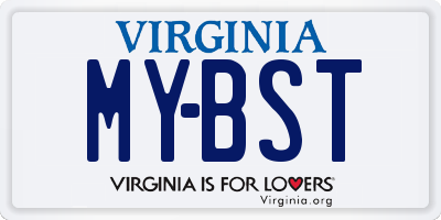 VA license plate MYBST